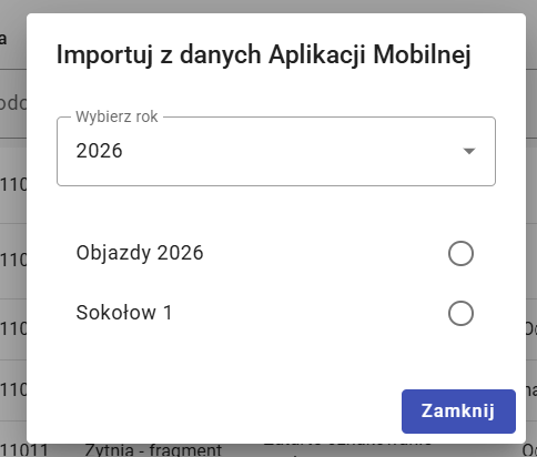 Wybór roku i nazwy zlecenia